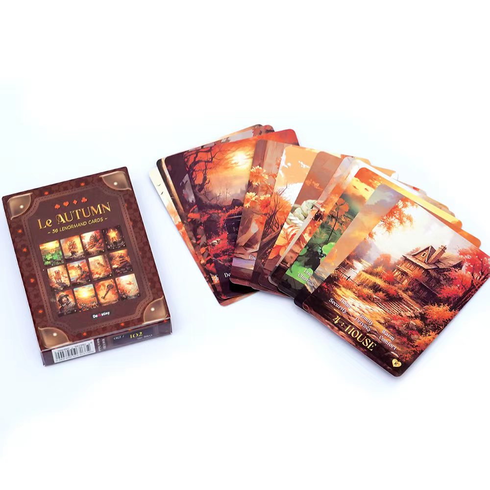 Tarot Deck With Guidebook - ルノルマンタロットデッキ ル・オータムコレクション 占いと運命の予言用 オラクルデッキ ボードゲーム タロットカードゲーム