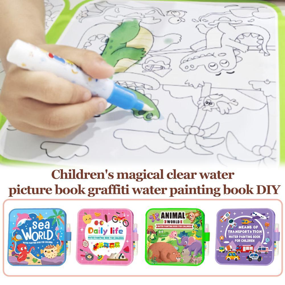 魔法の水描画ブック DIY 落書き水描画ブック塗り絵誕生日  - Reusable Water Magic Coloring Book のレビューと価格
