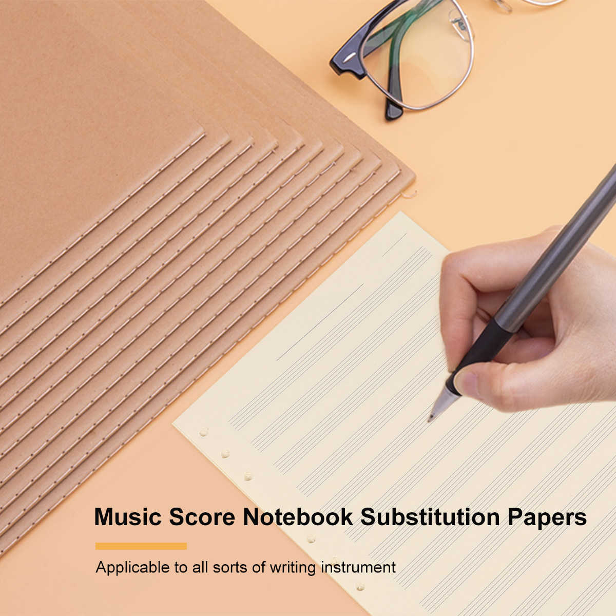 100枚入り、5線譜、2mm間隔の楽譜用紙。学生や作曲家向け - Blank Sheet Music Notebook のレビューと価格