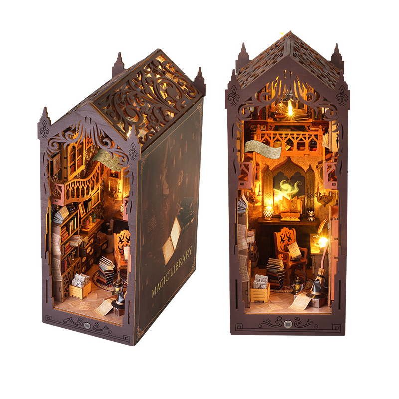 DIY木製マジッククリスマスブックヌックシェルフインサートキ - Diy Wooden Book Nook Kit Shelf Insert のレビューと価格